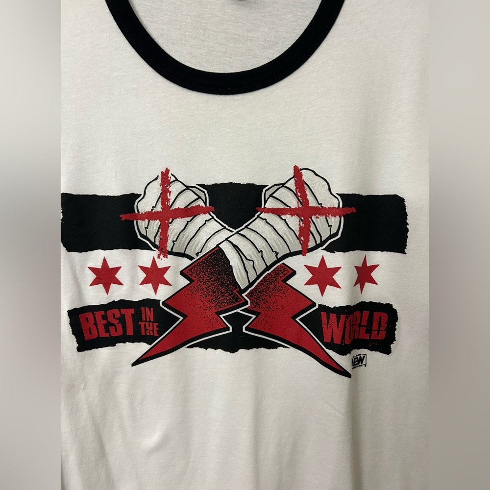 CM PUNK Best in the World Ringer T Shirt. Size XL. Great Condition!